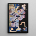 Naturmorte mit Orchideen und tanzenden Kreaturen - Ernst Ludwig Kirchner — gerahmtes Bild an der Wand