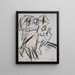 Vier tanzende Bauern - Ernst Ludwig Kirchner — gerahmtes Bild an der Wand