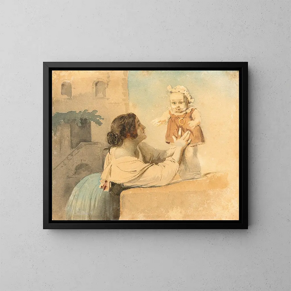 Die ersten Schritte - Ernst Meyer — gerahmtes Bild an der Wand