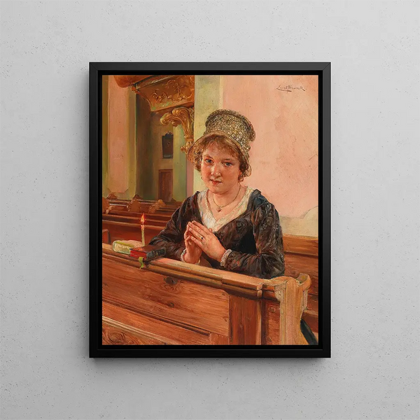 Andacht - Ernst Nowak — gerahmtes Bild an der Wand