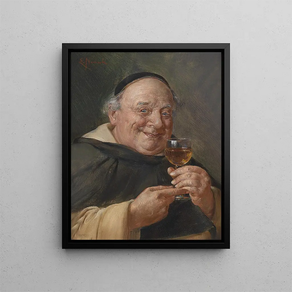 Eine gute Getränke - Ernst Nowak — gerahmtes Bild an der Wand