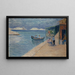 Strand mit Fischerhütte - Ernst Schiess — gerahmtes Bild an der Wand