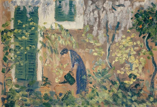 Ernst Schiess - Frau in sdlichem Garten.webp