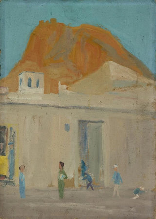 Ernst Schiess - Mountain with a Castle over a Spanish City.webp