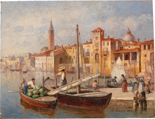 Italienischer Hafen - Ernst Stache — Ansicht des Kunstwerks