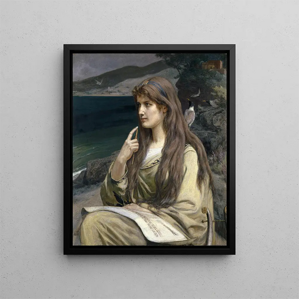Die seherische Frau - Ernst Stückelberg — gerahmtes Bild an der Wand