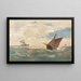 Dampf und Segelschiffe auf offenem Meer - Erwin Carl Wilhelm Günther — gerahmtes Bild an der Wand