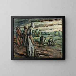 Die Kartoffelsammler - Ester Almqvist — gerahmtes Bild an der Wand