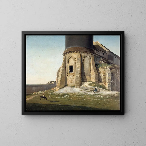 L: Montmartre-Kirche mit Chappe-Telegraphenturm - Étienne Bouhot — gerahmtes Bild an der Wand