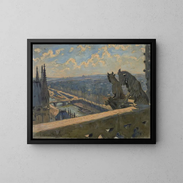 Ansicht von Paris vom Notre-Dame-Dom aus - Etienne Moreau-Nélaton — gerahmtes Bild an der Wand