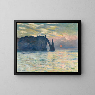 Étretat Sonnenuntergang von Claude Monet | Kunstdruck Gemälde Wanddekoration Poster Kopie