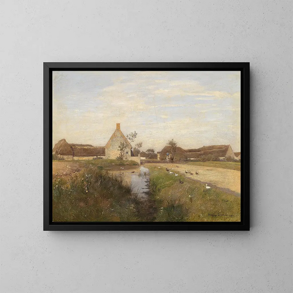 Eingang des Dorfes Cayeux - Eugen Jettel — gerahmtes Bild an der Wand