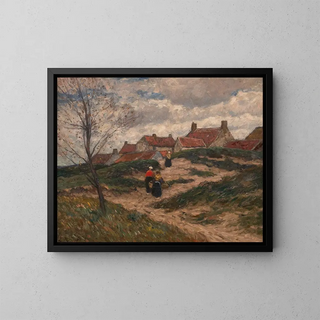 Dorf in den Dünen - Eugen Kampf — gerahmtes Bild an der Wand