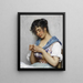 Die italienische Näherin - Eugen von Blaas — gerahmtes Bild an der Wand