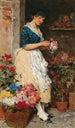 Junge venezianische Mädchen mit Blumen - Eugen von Blaas — Ansicht des Kunstwerks