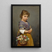 Junge Frau mit einem Blumenkorb - Eugen von Blaas — gerahmtes Bild an der Wand