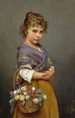 Junge Frau mit einem Blumenkorb - Eugen von Blaas — Ansicht des Kunstwerks