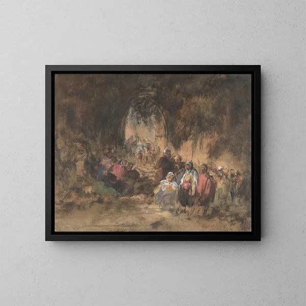 Arabes im Ruhezustand - Eugenio Lucas Velázquez — gerahmtes Bild an der Wand