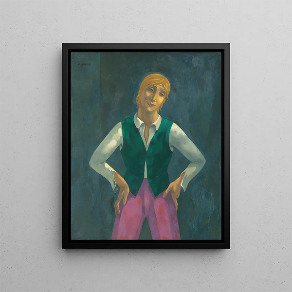 Junge in seinem grünen Mantel - Eugeniusz Zak — gerahmtes Bild an der Wand