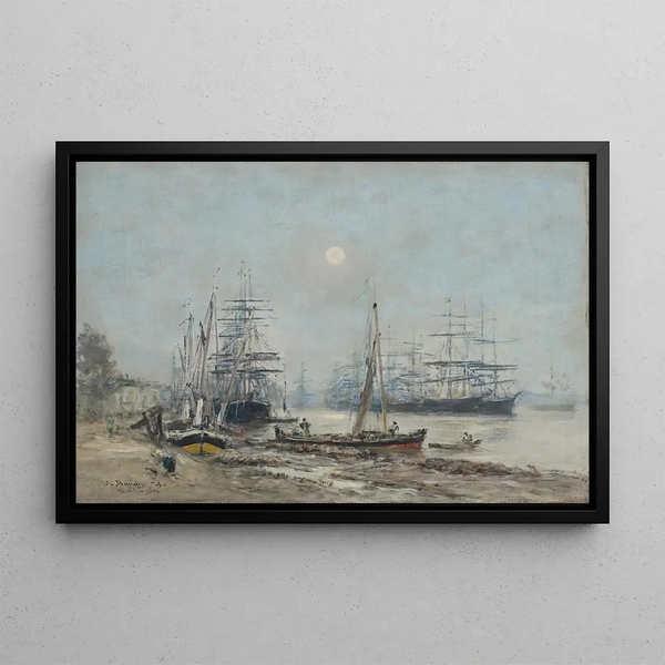 Bordeaux Drei-Master im Hafen - Eugène Boudin — gerahmtes Bild an der Wand