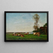 Hütte und Weide am Ufer der Touques - Eugène Boudin — gerahmtes Bild an der Wand