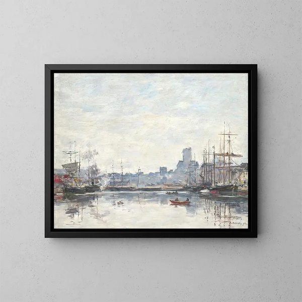 Der Hafen bei Nebel - Eugène Boudin — gerahmtes Bild an der Wand