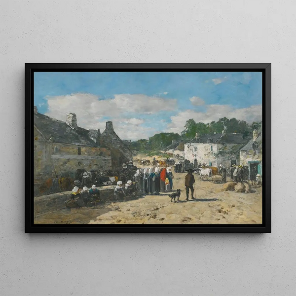 Jour de foire en Bretagne - Eugène Boudin — gerahmtes Bild an der Wand