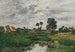 Die Haus des Bauernhofs, Umgebung von Dunkerque (Konflikt der Fälle) - Eugène Boudin — Ansicht des Kunstwerks