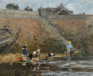 Laveuses am Flussufer - Eugène Boudin — Ansicht des Kunstwerks