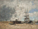 Der Küstenabschnitt von Trouville, Ebbe - Eugène Boudin — Ansicht des Kunstwerks