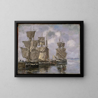 Eugne Boudin - Navires dans le Port  Honfleur.webp