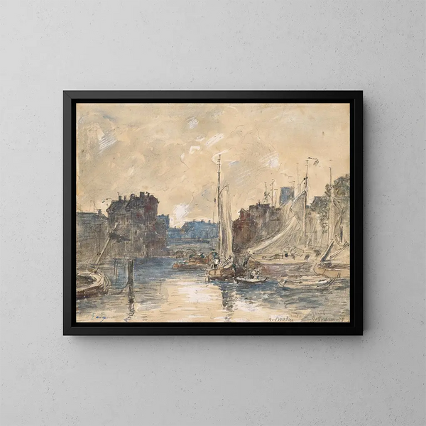 Hafen Rotterdam - Eugène Boudin — gerahmtes Bild an der Wand
