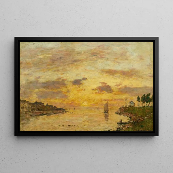 Saint-Valery-sur-Somme, die Mündung der Somme - Eugène Boudin — gerahmtes Bild an der Wand