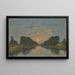 Saint-Valery-sur-Somme, Mondschein-Effekt auf den Kanal - Eugène Boudin — gerahmtes Bild an der Wand
