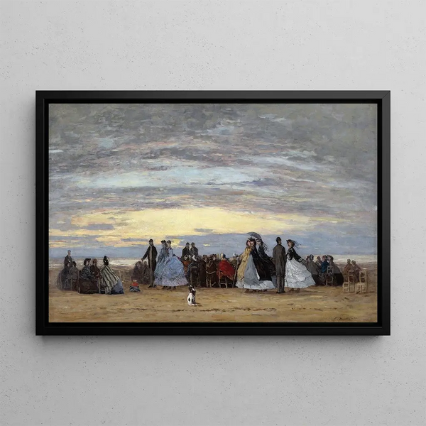 Die Strandpromenade in Villerville - Eugène Boudin — gerahmtes Bild an der Wand