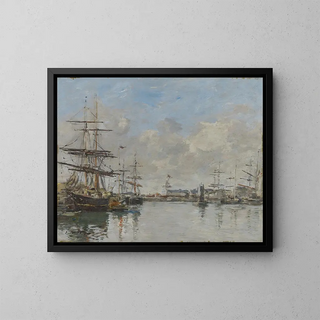 Le Port du Havre - Eugène Boudin — gerahmtes Bild an der Wand