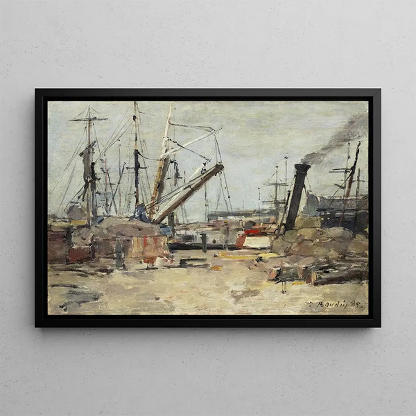 Die Fischkutter - Eugène Boudin — gerahmtes Bild an der Wand