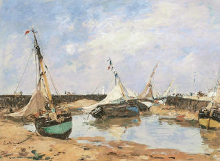 Barques de Trouville entre les jetées - Eugène Boudin — Ansicht des Kunstwerks