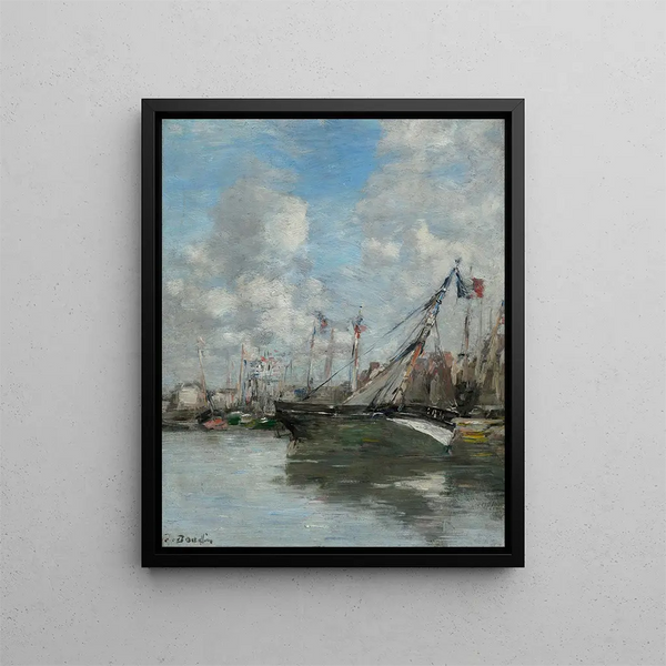 Trouville, gestrandete Boote - Eugène Boudin — gerahmtes Bild an der Wand
