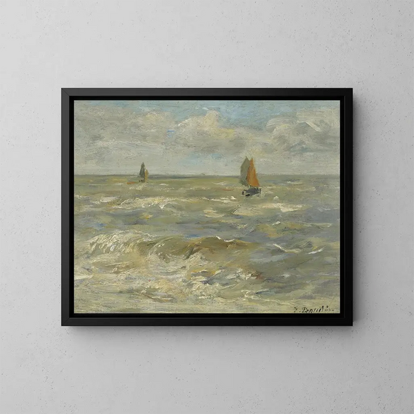 Voiliers sur la mer - Eugène Boudin — gerahmtes Bild an der Wand