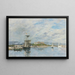Ansicht des Hafens von Antibes, der Kai am Morgen - Eugène Boudin — gerahmtes Bild an der Wand