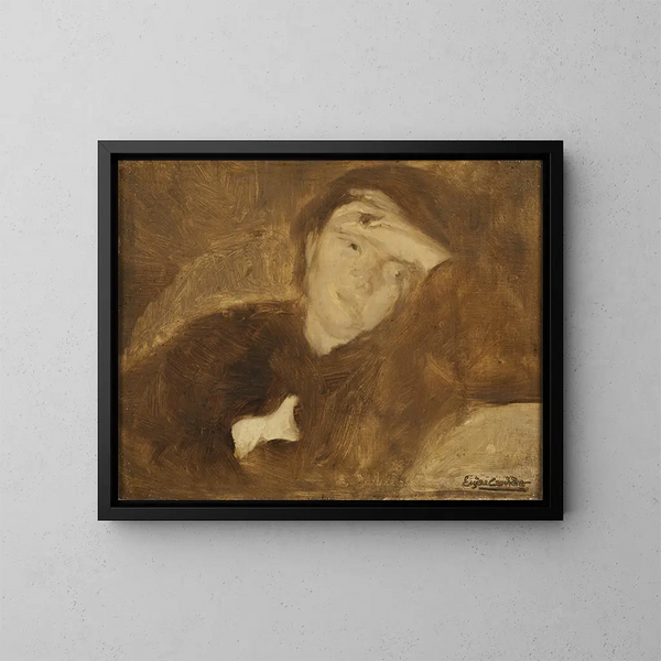 Studie eines Damenporträts - Eugène Carrière — gerahmtes Bild an der Wand