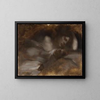 Der Schlaf - Eugène Carrière — gerahmtes Bild an der Wand
