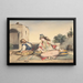 Ein marokkanisches Paar auf ihrer Terrasse - Eugène Delacroix — gerahmtes Bild an der Wand