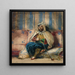 Ein Mann in orientalischer Kleidung, der auf einem Sofa raucht - Eugène Delacroix — gerahmtes Bild an der Wand