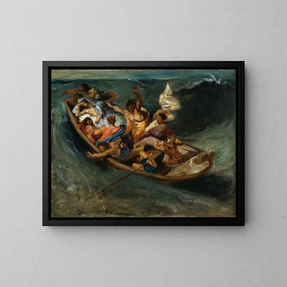 Der Christus am See Genezareth - Eugène Delacroix — gerahmtes Bild an der Wand