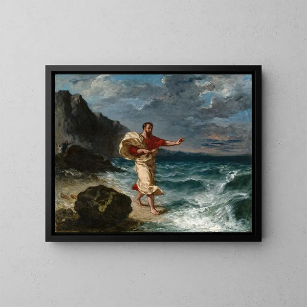 Démosthène am Ufer - Eugène Delacroix — gerahmtes Bild an der Wand