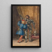Goetz von Berlichingen in Rüstung gehüllt von seinem Page George - Eugène Delacroix — gerahmtes Bild an der Wand