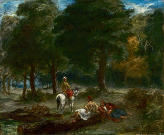 Griechenische Reiter, die sich im Wald ausruhen - Eugène Delacroix — Ansicht des Kunstwerks