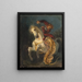 Ein Ritter, der von einem Jaguar angegriffen wird - Eugène Delacroix — gerahmtes Bild an der Wand